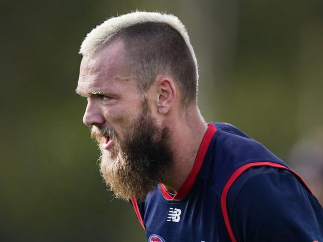 Max Gawn of the Demons is seen during an AFL Demons training session at Casey Fields in Melbourne, Wednesday, May 27, 2020. (AAP Image/Michael Dodge) NO ARCHIVING