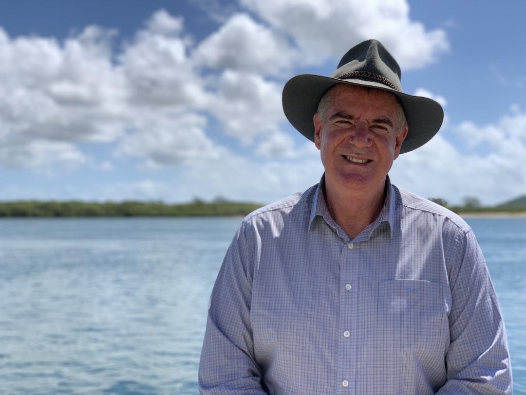 Agricultural Industry Development and Fisheries Minister Mark Furner spoke by the Pioneer River in Mackay about Spanish mackerel stock. Picture: Duncan Evans