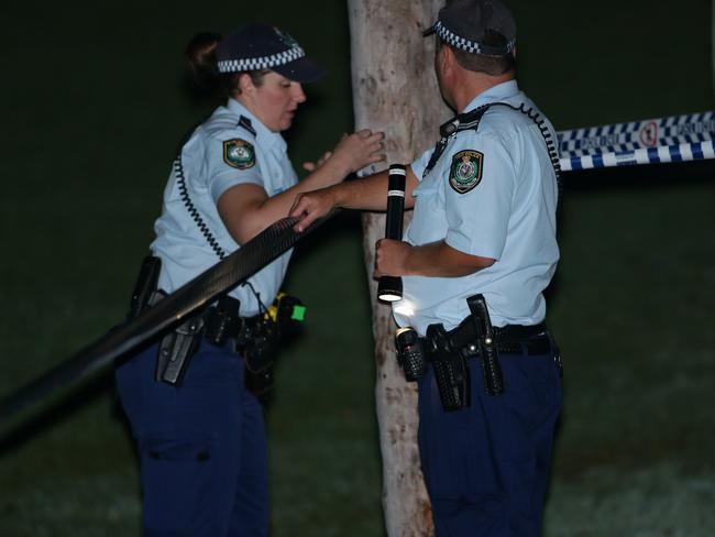 Police tape off the scene in Antwerp Street, Bankstown where Nguyen was found. Picture: Bill Hearne