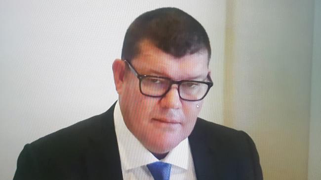 James Packer gives evidence at the NSW casino inquiry on Wednesday.