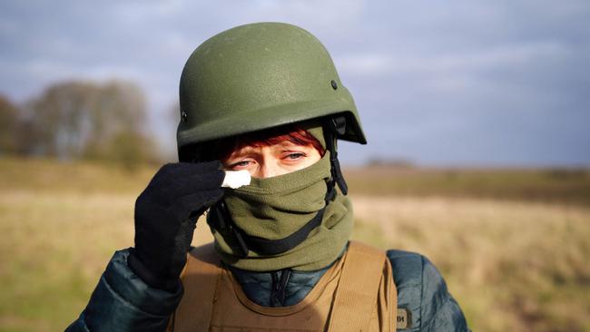 Senator Wong said she had been ‘profoundly humbled’ by her experience talking to Ukrainian soldiers. Picture: Ben Birchall / Pool / AFP