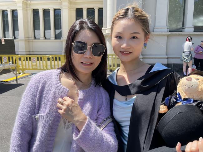 Kai Xuan Lai graduates with a Master of Management at the 2024 University of Melbourne graduations. Picture: Himangi Singh