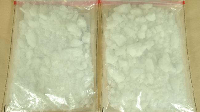 The bags of ice allegedly seized in a car.