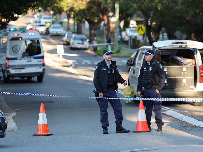 Part of Ninth Ave remains cordoned off as police conduct investigations on Thursday morning. Picture: Rohan Kelly