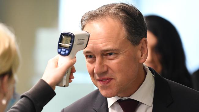 Federal Health Minister Greg Hunt, who said Daniel Andrews had made a ‘dangerous statement’. Picture: James Ross