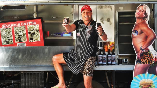 Capper with his mobile coffee shop in Melbourne. Picture: Rob Leeson