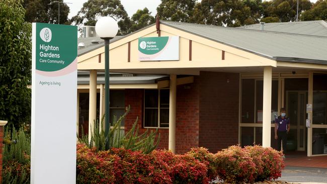 Opal South Valley, the site of a fatal coronavirus aged care outbreak, has changed its name to Highton Gardens Care Community. Picture: Alison Wynd