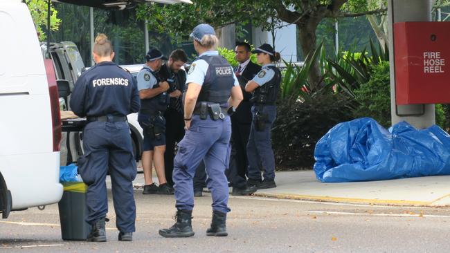 A man’s body was ‘wedged’ in a charity bin at Westfield Tuggerah. Picture: Richard Noone<br/><br/>