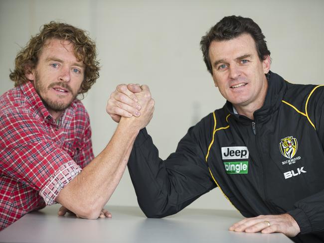 Brendon Gale with his older brother Michael. The pair played together at Richmond for five seasons in the mid 1990s.