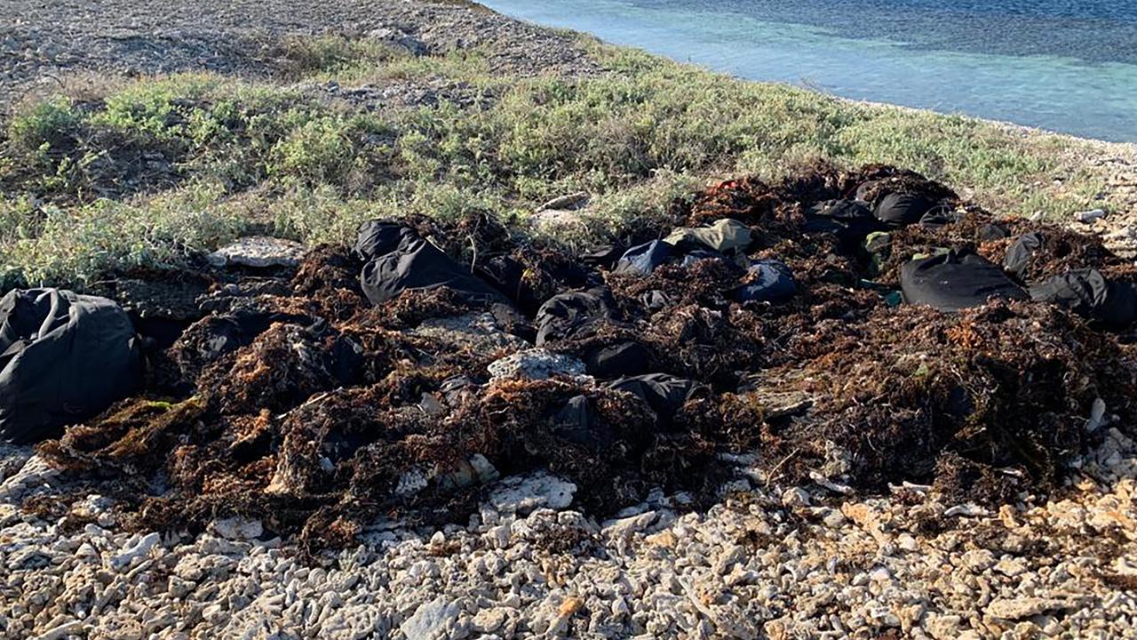The bags of illicit drugs were concealed under seaweed. Picture: AAP