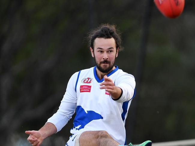 Mitchell Kook in action during theEDFL Sunbury Kangaroos v Coburg Districts football  match in Sunbury, Saturday, June 15, 2019.Picture: Andy Brownbill