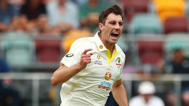 Pat Cummins brought himself on in the fifth over. Picture: Chris Hyde/Getty Images