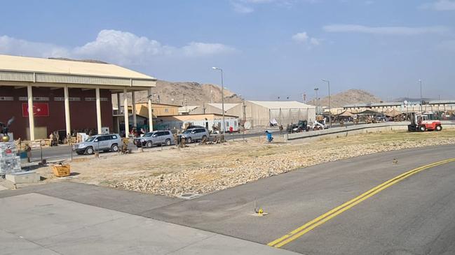 Kabul airport on Sunday. Picture: AFP