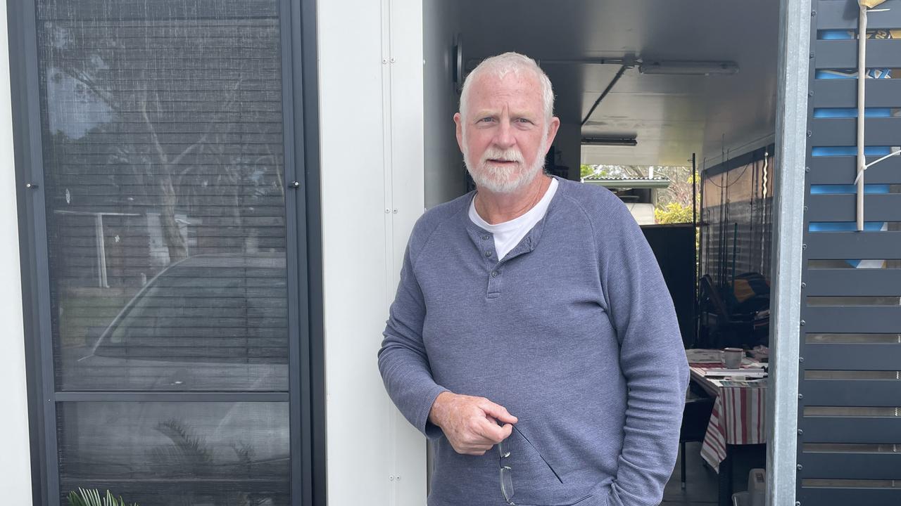 Michael Wiedman outside his home at the Dicky Beach Family Holiday Park. Picture: Letea Cavander