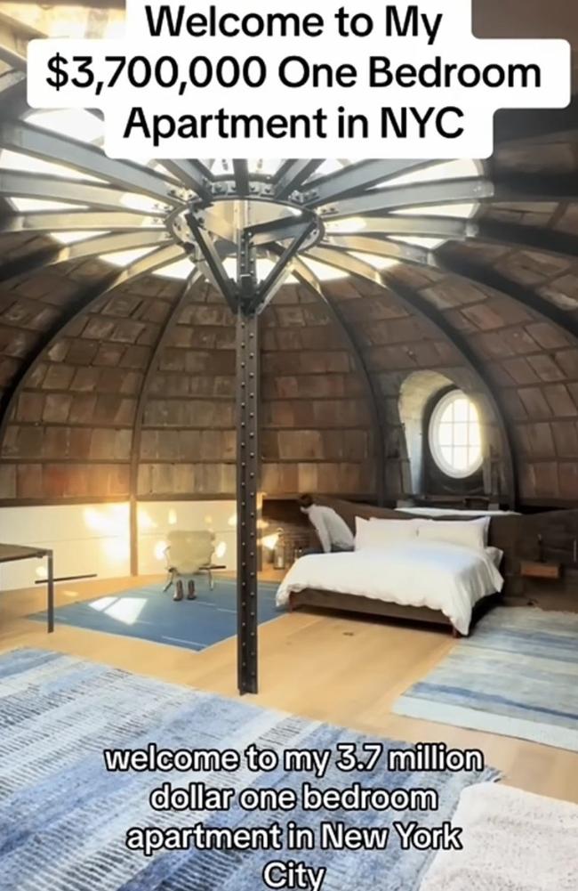 A man who lives inside a staggering $US3.7 million one-bedroom apartment in New York City has proudly showed off the intriguing space. Picture: AnthonyRichPark/YouTube