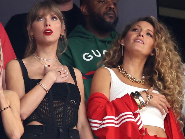 Singer Taylor Swift with Blake Lively. Picture: Ezra Shaw/Getty Images