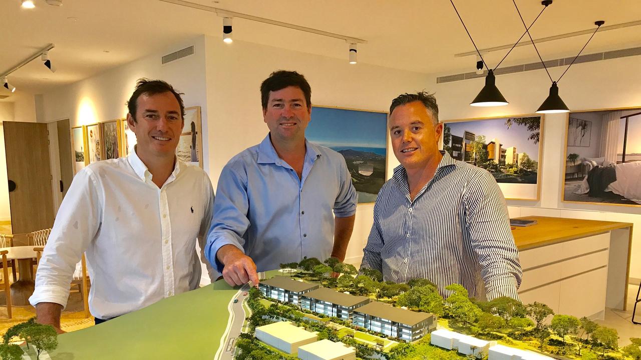 Parkridge Noosa L-R Developers Alex Rigby and Rob McCready with sales consultant Jeremy Gilmore from 360 Property