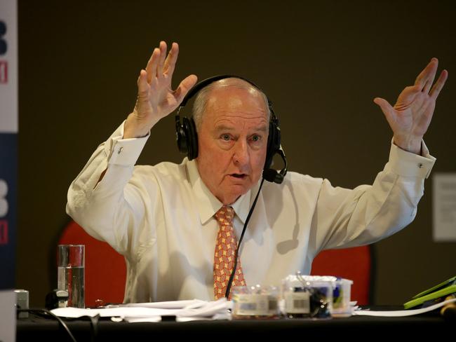 Alan Jones back on air “to throw a spanner in the works of the lefties, the weak kneed politicians and all the rest who rabbit on every day.” Picture: Jonathan Ng