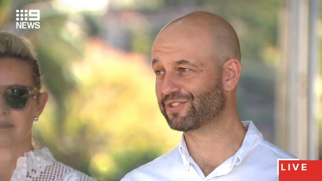 Outgoing NRL chief Todd Greenberg speaking to media today. (9 News)