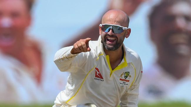 Nathan Lyon bowled another monster session for the Aussies. Picture: AFP