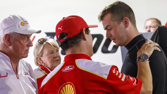 Scott McLaughlin after his crash on the Gold Coast. Picture: AAP