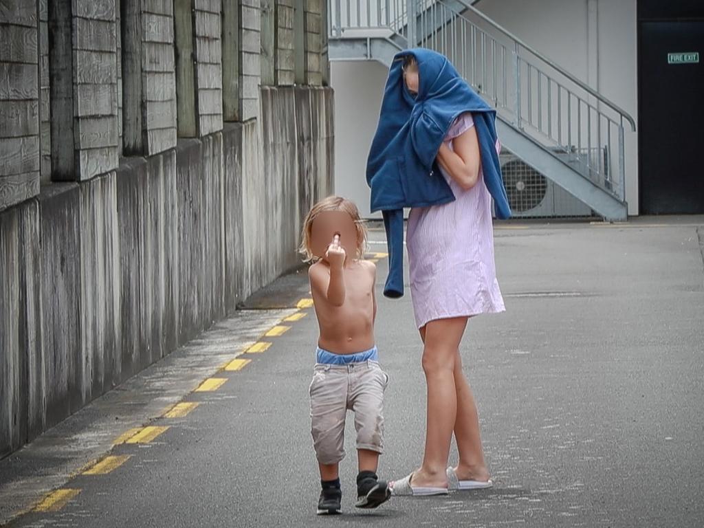 The family leaves Hamilton District Court on January 16. Picture: Christine Cornege/NZ Herald