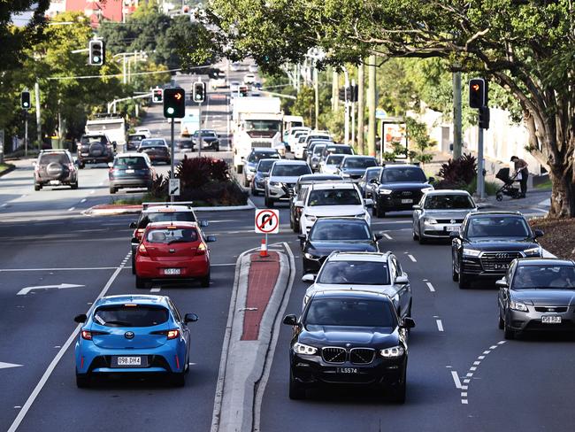 Traffic entering the Story Bridge from Kangaroo Point. Picture: Tara Croser