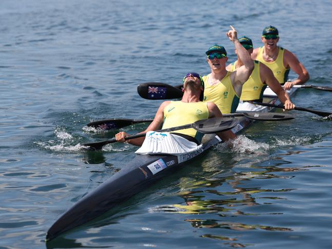 The Aussie at the end of the race were unsure where they had finished. Picture: Justin Setterfield/Getty Images