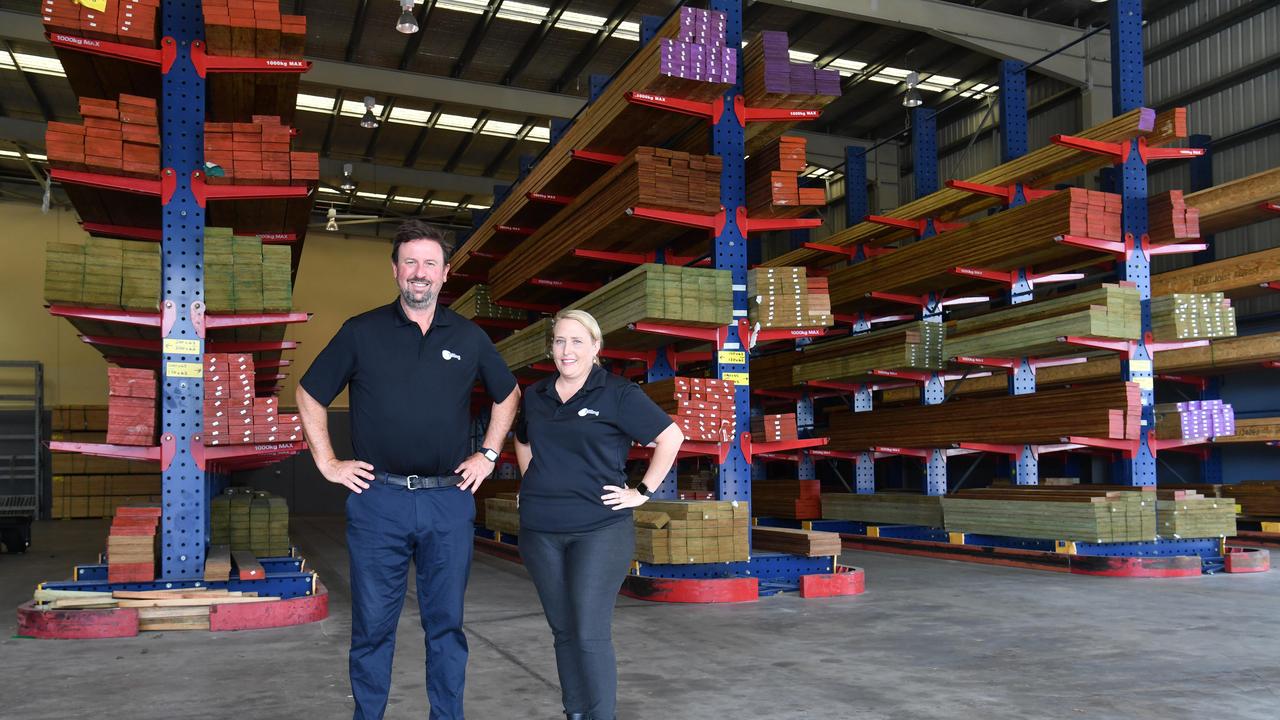 Tilling Bulk Timber. Glenn Tilling and Rita Fisher at the Tilling Bulk Group at the Bohle. Picture: Evan Morgan