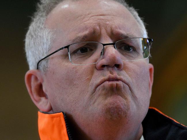 SYDNEY, AUSTRALIA - NewsWire Photos, NOVEMBER, 15, 2021: Prime Minister Scott Morrison speaks to the media during a press conference after a tour of the Baker and Provan manufacturing business in St Mary's, Sydney. Picture: NCA NewsWire/Bianca De Marchi