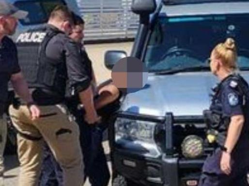 Police took three people into custody during an incident near Yeatman St, Heatley on Friday. Picture: Facebook