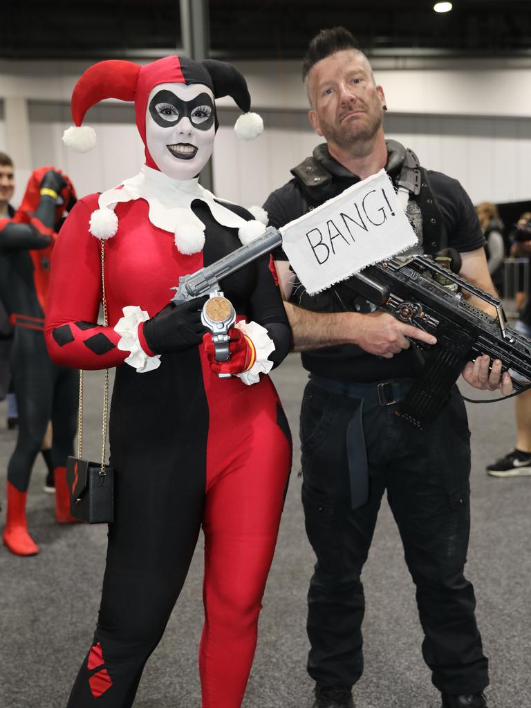 Supanova Comic Con at Adelaide Showground. Jack Hackenbruch and Qinara (Harley Quinn). Picture: Dean Martin