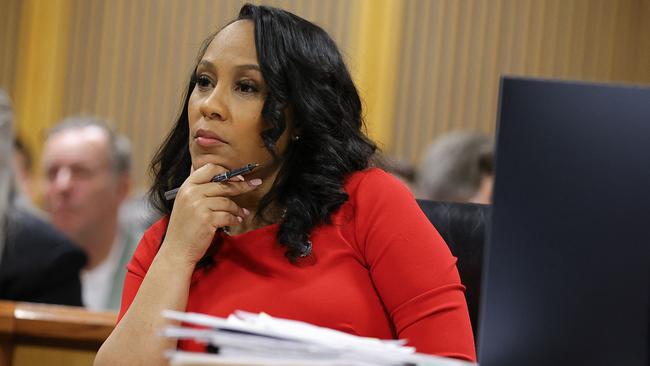 Fulton County District Attorney Fani Willis listens during the final arguments in her disqualification hearing at the Fulton County Courthouse in March. Picture: AFP