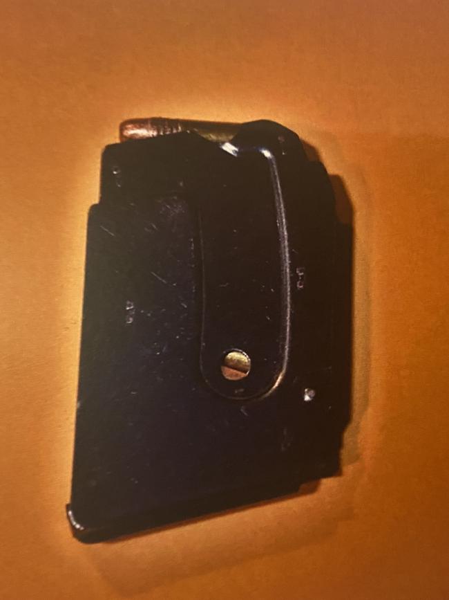 A court-released photo of ammunition found in Brougham’s possession. Picture: District Court