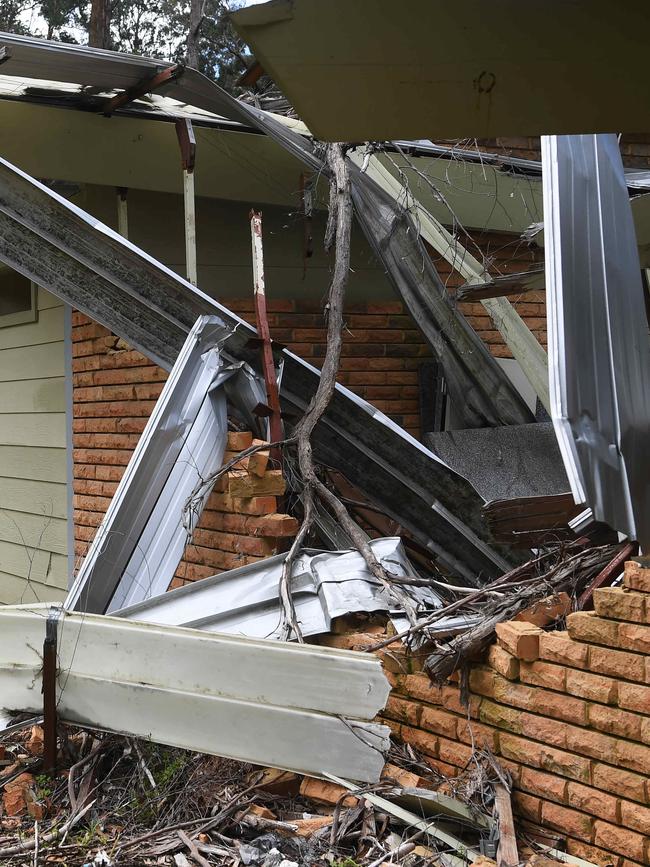 Parks Victoria have no demolished damaged building at Badger Weir Picnic Area. Picture: James Ross