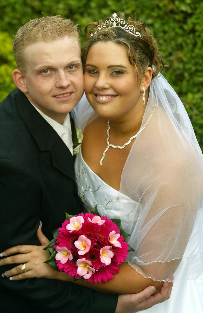 Jason Cunningham married Kirra Crowe at St Andrews, South Brisbane in 2006. Picture: Adam Smith