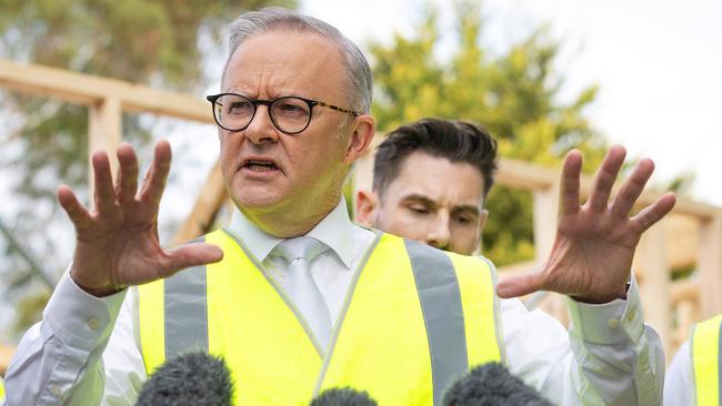 Anthony Albanese on the campaign trail in Melbourne’s eastern suburbs on Wednesday. Picture: Mark Stewart / NewsWire