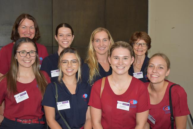 L-R: (back) Jamie Wakeman, Isabella Reiss, Anna Mcleod, Mollie Blacklock; (front) Tanya Bailey, Breana Chauntler, Georgia Coombs and Lynette Mcall at 2022 International Women's Day Business Lunch in Mackay. Picture: Madeleine Graham at International Women's Day Business Lunch in Mackay. Picture: Rae Wilson