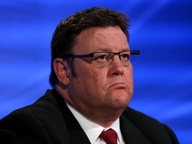 Cross Bench Senator Glenn Lazarus takes part in a panel address to the National Press Club in Canberra today.