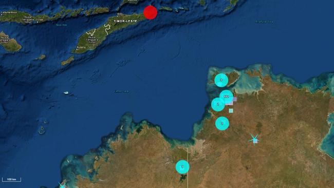 Geoscience Australia has confirmed a 6.4 magnitude quake off Timor Lesteâ€™s south-eastern coast in the Banda Sea sent tremors through the Top End as far west as Kununurra.