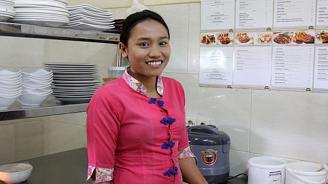 Waitress Gusti Ayu Mentari Dewi served the mother and daughter and said they were cheerful and happy throughout the meal.