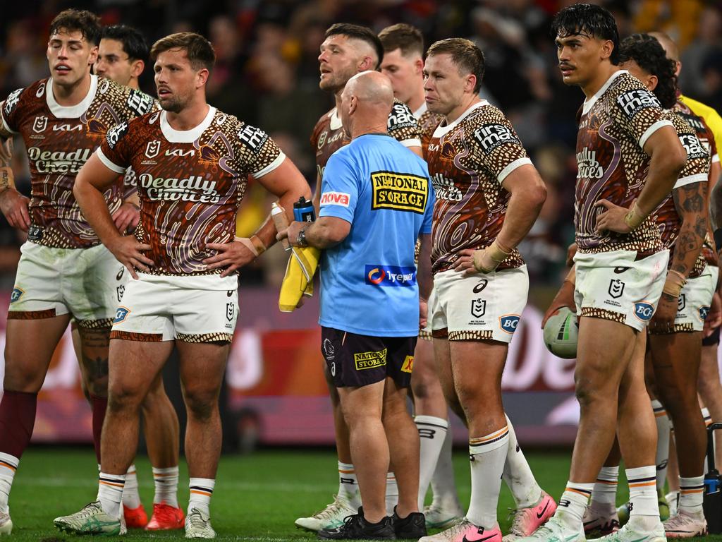 The Broncos are at serious risk of missing out on finals footy. Picture: Albert Perez/Getty Images