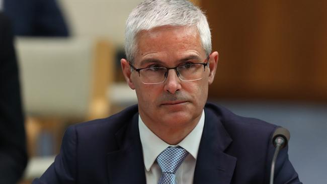 Kevin Corbally is ANZ's Chief Risk Officer appearing at a House of Economics committee at Parliament House in Canberra. Picture Kym Smith