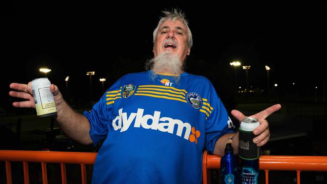 Billy Baker wearing Eels colours at the 2023 NRL match at TIO Stadium. Picture: Pema Tamang Pakhrin