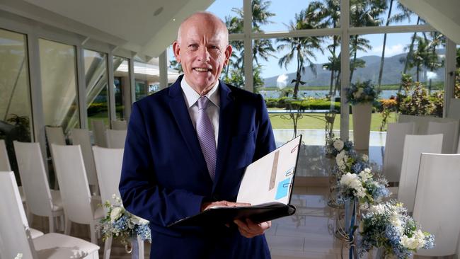 Marriage celebrant Wayne Rees at the Hilton Chapel. PICTURE: STEWART MCLEAN