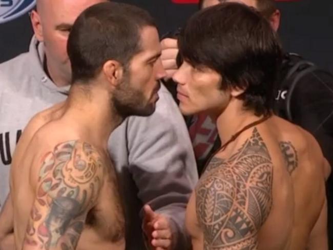 Brown stares down his next opponent, Erick Silva.