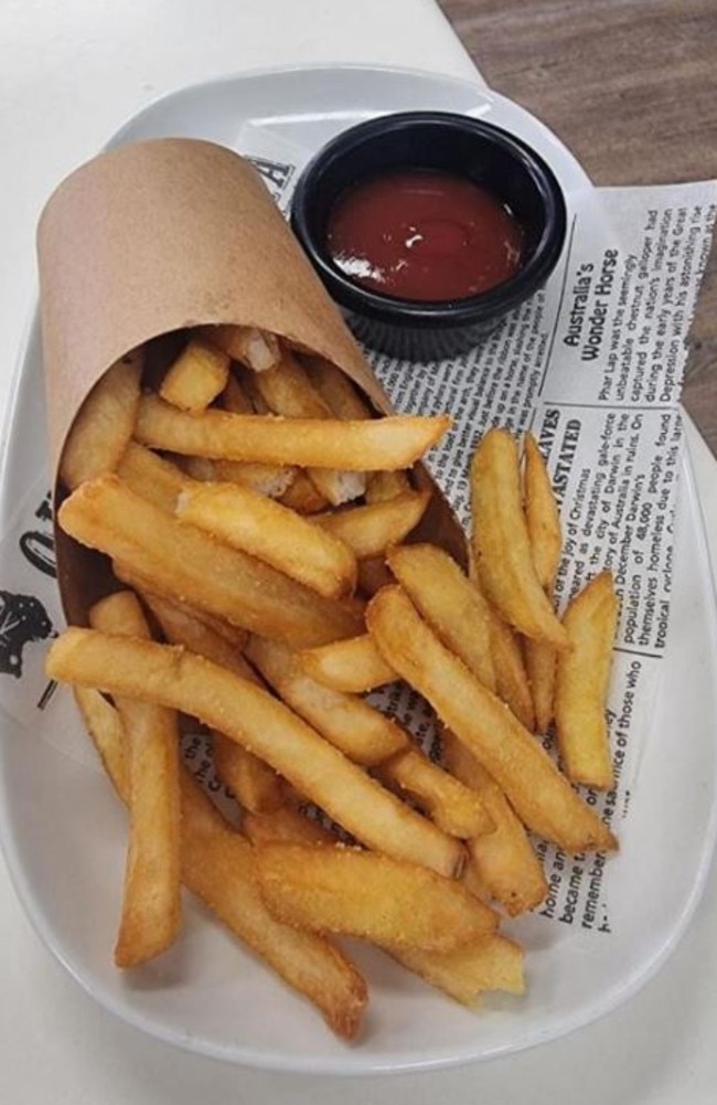 It comes after a woman took to a Queensland community social media page to vent over a $9 serving of chips in a now-deleted post. Picture: Facebook