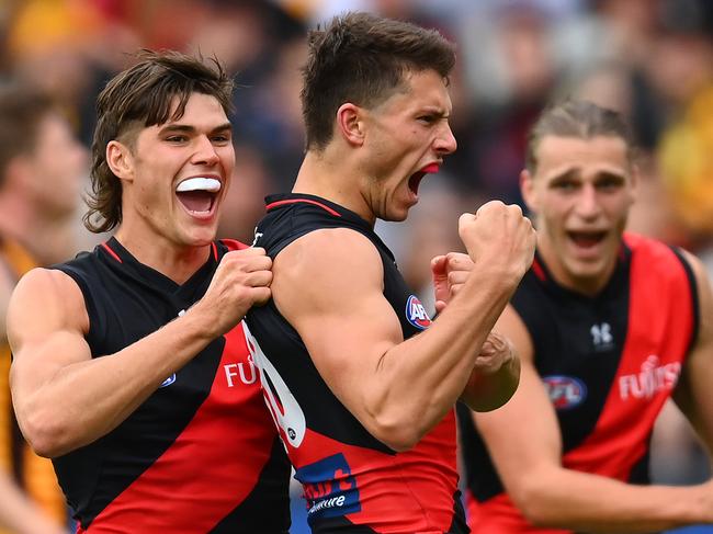 Perkins is hoping to push into the Bombers’ midfield. Picture: Quinn Rooney/Getty Images