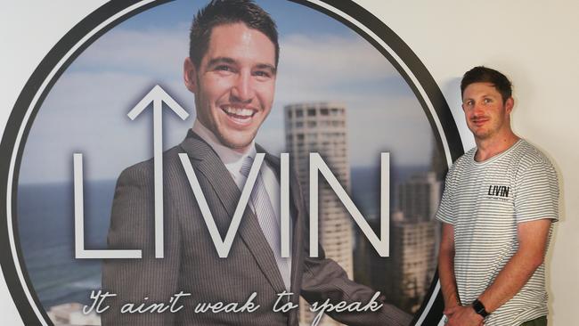 Casey Lyons, one of the founders of charity, 'Livin', at their Burleigh Heads base. Picture Glenn Hampson