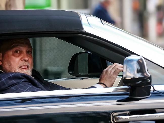 Mick Gatto leaves his solicitor's offices in Queen St, Melbourne. He is suing the ABC for defamation. Picture: NCA NewsWire/Ian Currie